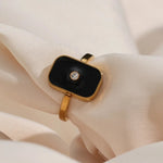 Load image into Gallery viewer, 18KT Gold Plated Enamel Ring, Zara - Inaya Accessories