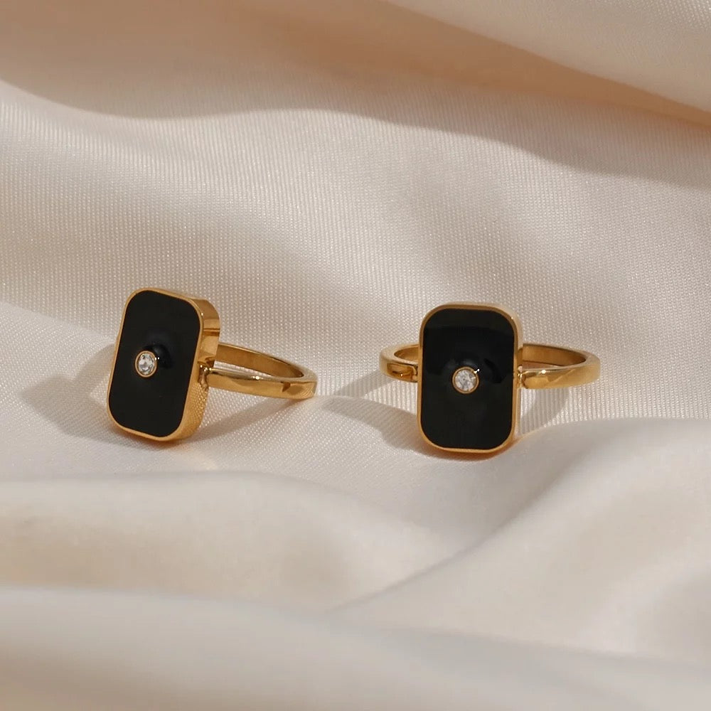 18KT Gold Plated Enamel Ring, Zara - Inaya Accessories