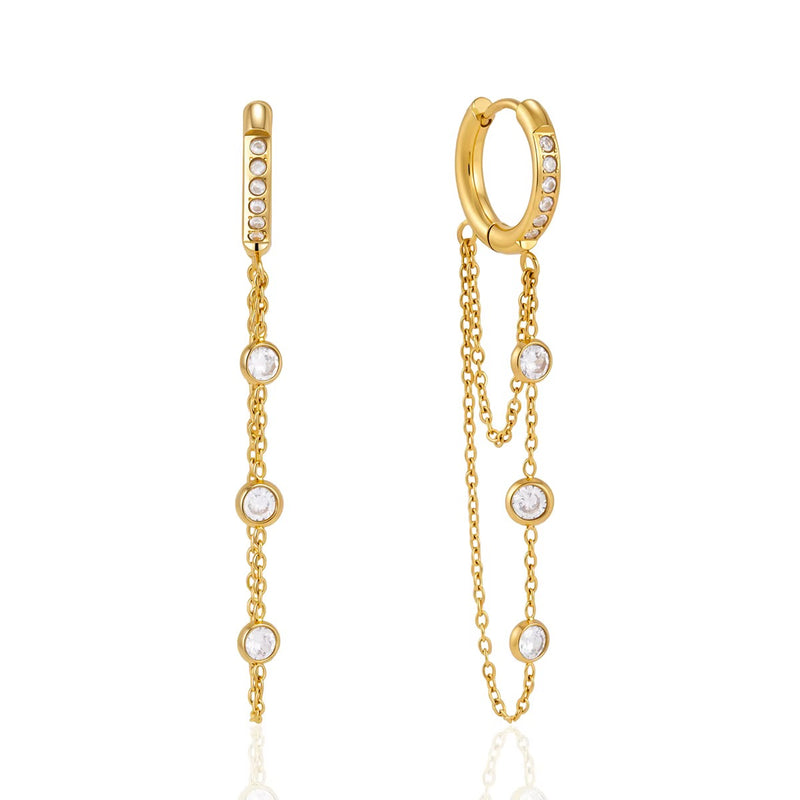 18kt Gold Cascade Chain Earrings, Ayat
