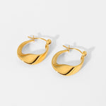 Load image into Gallery viewer, 18kt Gold Plated Vintage Wave Hoop Earrings, Alia
