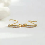 Load image into Gallery viewer, 18kt Gold Plated Winding Illusion Diamond Studded Hoop Earrings, Chloe
