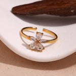 Load image into Gallery viewer, 18kt Gold Plated Open Daisy Flower Ring, Kiara
