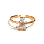 Load image into Gallery viewer, 18kt Gold Plated Open Daisy Flower Ring, Kiara
