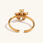 Load image into Gallery viewer, 18kt Gold Plated Open Daisy Flower Ring, Kiara
