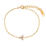 Load image into Gallery viewer, 18kt Gold Plated Minimalistic Cubic Zirconia Flower Bracelet, Prisha
