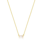 Load image into Gallery viewer, 18kt Gold Plated Minimalistic Rectangular Rhinestone Necklace, Gia
