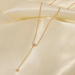 Load image into Gallery viewer, 18kt Gold Plated Cascading Flower Rhinetsone and Cubic Zirconia Necklace, Cassandra
