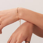 Load image into Gallery viewer, 18kt Gold Plated Minimalistic Arrow Rhinestone Crystal Bracelet, Ziva
