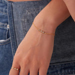 Load image into Gallery viewer, 18kt Gold Plated Minimalistic Arrow Rhinestone Crystal Bracelet, Ziva
