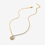 Load image into Gallery viewer, 18kt Gold Plated Twisted Chain Round Zircon Pendant Necklace, Enid
