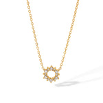 Load image into Gallery viewer, 18kt Gold Plated Minimalistic Cubic Zirconia Sun Necklace, Diana
