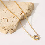 Load image into Gallery viewer, 18kt Gold Plated Minimalistic Cubic Zirconia Sun Necklace, Diana
