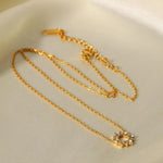 Load image into Gallery viewer, 18kt Gold Plated Minimalistic Cubic Zirconia Sun Necklace, Diana
