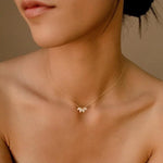 Load image into Gallery viewer, 18kt Gold Plated Demi Fine White Zircon Crown Pendant Necklace, Dede
