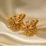 Load image into Gallery viewer, 18kt Gold Plated Demi Fine Cubic Zirconia Detachable Snowflake Box Earrings , Tessa
