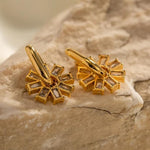 Load image into Gallery viewer, 18kt Gold Plated Demi Fine Cubic Zirconia Detachable Snowflake Box Earrings , Tessa
