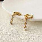 Load image into Gallery viewer, 18kt Gold Plated Cubic Zirconia Rain Drop Round Hoop Earrings, Pandora
