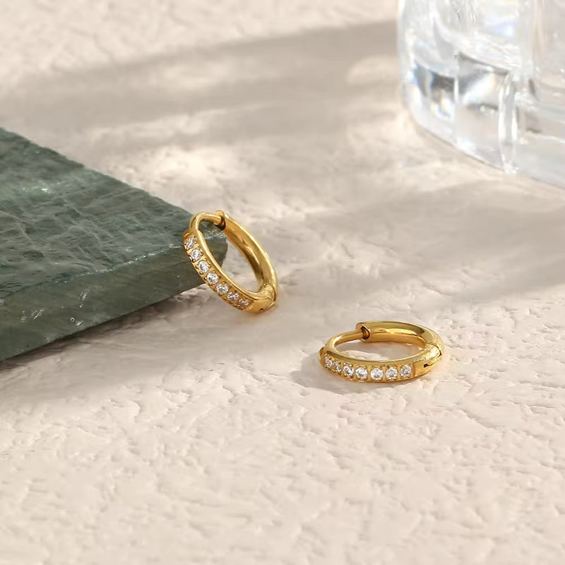 18 KT Gold Plated Dainty Piercing Huggies, Pari