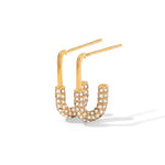 Load image into Gallery viewer, 18Kt Gold Plated Safety Pin Earrings, Brianna - Inaya Accessories