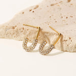 Load image into Gallery viewer, 18Kt Gold Plated Safety Pin Earrings, Brianna - Inaya Accessories