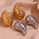 Load image into Gallery viewer, 18kt Gold Plated Statement Waterdrop Stud Earrings, Teardrop
