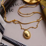 Load image into Gallery viewer, 18kt Gold Plated Layered North Star Snake Necklace, Samara - Inaya Accessories