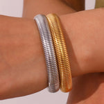 Load image into Gallery viewer, 18kt Gold Plated Chunky Single Viper Bracelet, Varya - Inaya Accessories
