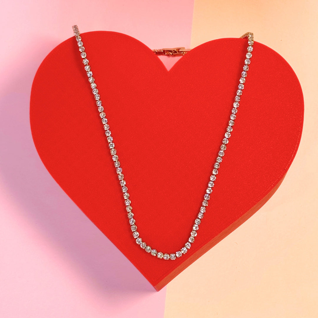 The Valentine Sparkle Tennis Bracelet and Necklace Set - Ruth and Aurora