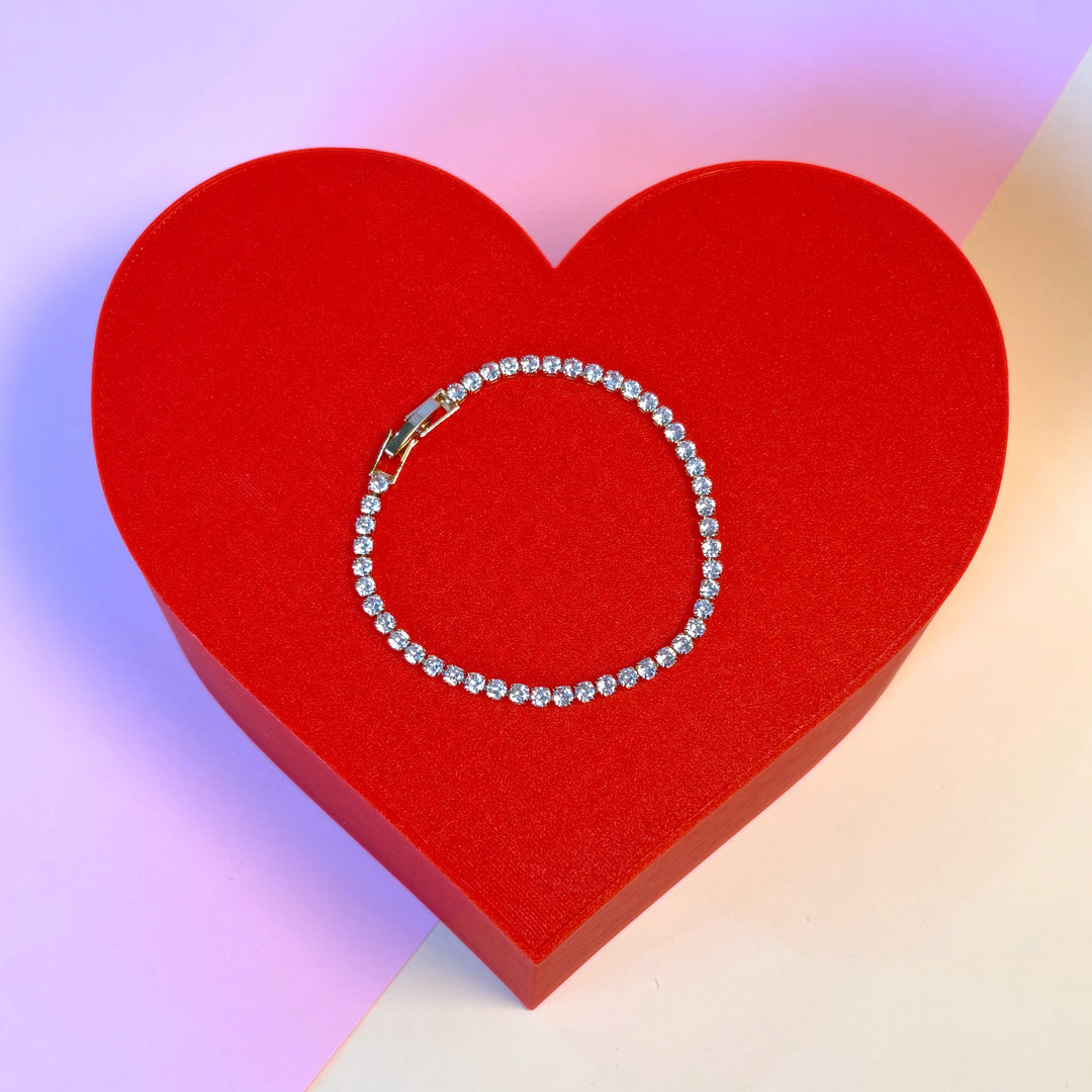 The Valentine Sparkle Tennis Bracelet and Necklace Set - Ruth and Aurora