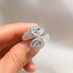 Load image into Gallery viewer, Luxurious Double Pear Cut Pave Bypass Ring, Alessa
