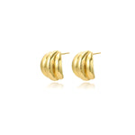 Load image into Gallery viewer, 18KT Gold Plated 3 Strand Chunky Stud Hoop Earrings, Alex
