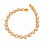 Load image into Gallery viewer, Inaya Modern Festive 18KT Gold Plated Vintage Heart Bezel Zircon Tennis Bracelet, Anu
