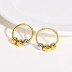 Load image into Gallery viewer, 18KT Gold Plated Stainless Steel Gold and Silver Beaded Hoop Earrings for Women, Arabella