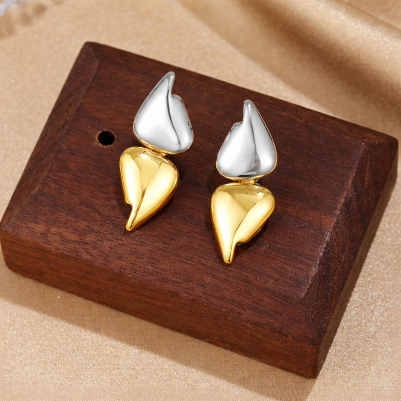 Inaya Two Toned Abstract Fluid Drop Earrings, Aura