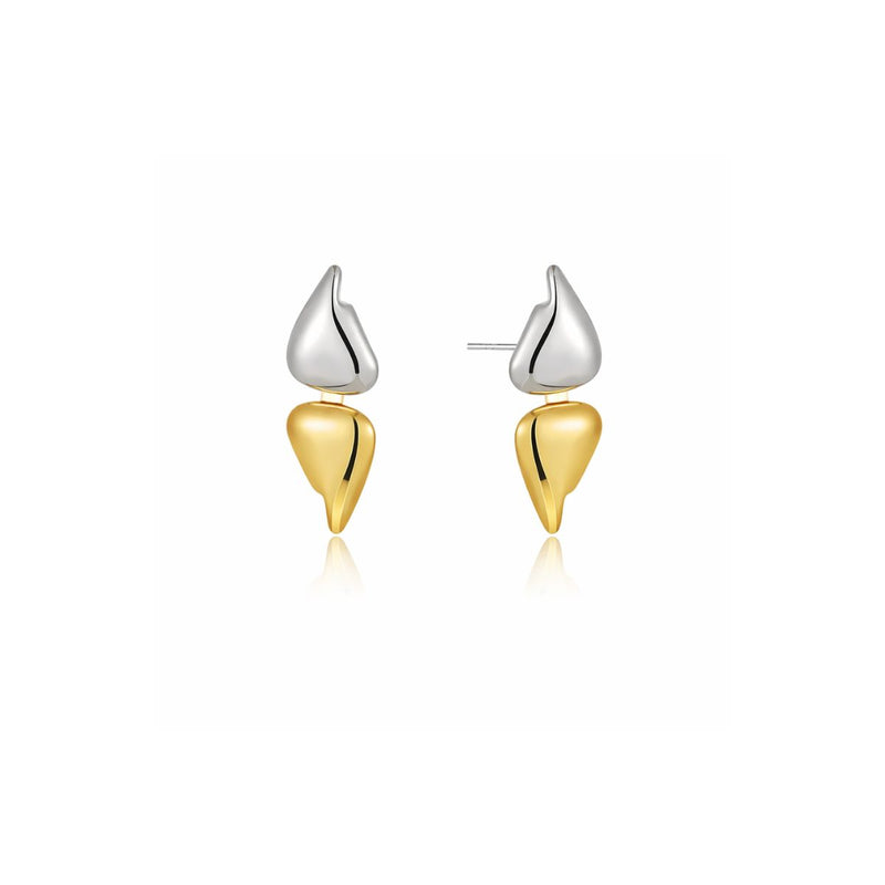 Inaya Two Toned Abstract Fluid Drop Earrings, Aura