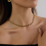 Load image into Gallery viewer, Inaya Modern Festive 18KT Gold Plated Modern Classic Geometric Handmade Ball Chain, Avira
