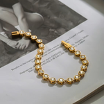 Load image into Gallery viewer, Inaya Modern Festive 18KT Gold Plated Vintage Round Bezel Zircon Tennis Bracelet, Avi
