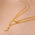 Load image into Gallery viewer, 18KT Gold Plated Celine Marquise Crystal pendant Necklace, Celine
