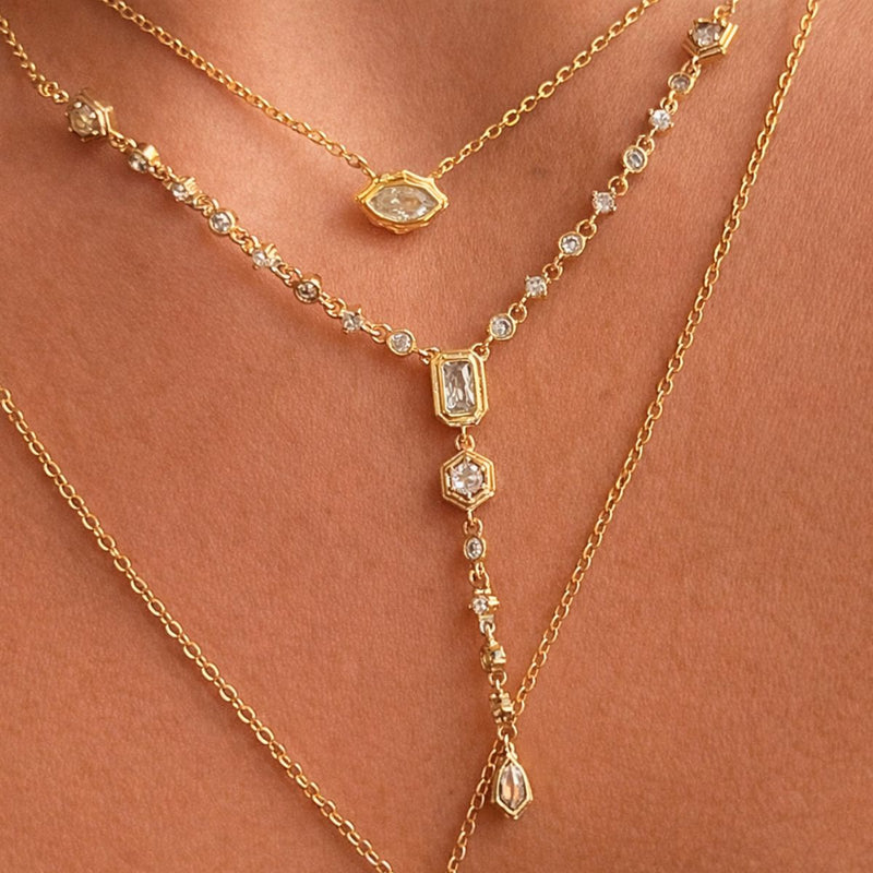 18KT Gold Plated Celine Marquise Crystal pendant Necklace, Celine