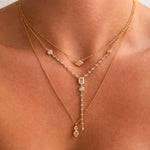Load image into Gallery viewer, 18KT Gold Plated Celine Marquise Crystal pendant Necklace, Celine
