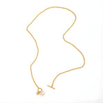 Load image into Gallery viewer, 18KT Gold Plated Stainless Steel Toggle Clasp Ball Chain Necklace with Pearl Pendant, Cressida