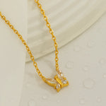 Load image into Gallery viewer, 18KT Gold Plated Minimal Zircon Butterfly Stainless Steel Waterproof Pendant Necklace, Elara
