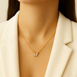 Load image into Gallery viewer, 18KT Gold Plated Minimal Zircon Butterfly Stainless Steel Waterproof Pendant Necklace, Elara
