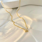 Load image into Gallery viewer, 18KT Gold Plated Minimal Zircon Butterfly Stainless Steel Waterproof Pendant Necklace, Elara
