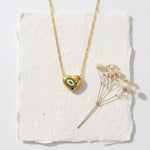 Load image into Gallery viewer, 18KT Gold Plated Stainless Steel Blue Enamel Evil Eye Heart Pendant Necklace for Women, Elen