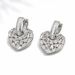Load image into Gallery viewer, Dainty Heart Cut-Out Huggie Hoops with Zirconia Heart Drop Earrings, Elina
