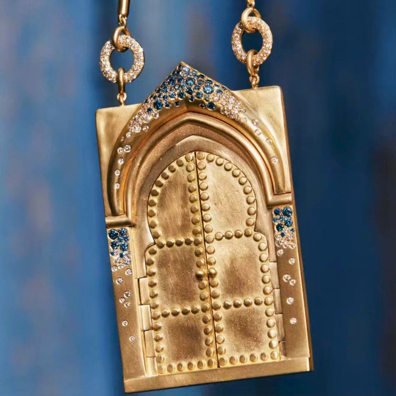 18KT Gold Plated Royal Open Door Butterfly Statement Necklace, Elisia