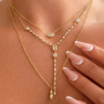 Load image into Gallery viewer, 18KT Gold Plated Double Teardrop Crystal Necklace, Esme
