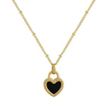 Load image into Gallery viewer, 18KT Gold Plated Stainless Steel Black Enamel Heart Pendant Necklace for Women, Felicity