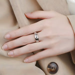 Load image into Gallery viewer, 18KT Gold Plated Brass Crescent Moon and Star Wide Band Ring for Women, Genevieve